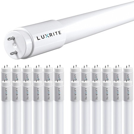 Luxrite T8 LED Tube Light Bulbs 13W (32W Equivalent) 1900LM 6500K Daylight Type A+B G13 Base 25-Pack LR34194-25PK